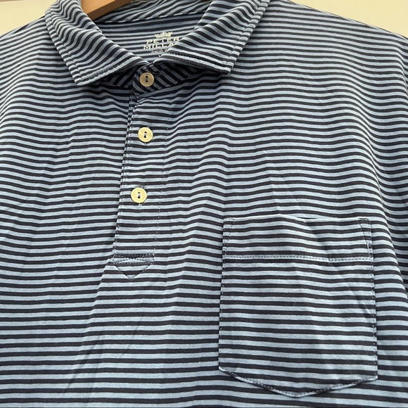 Peter Millar pocket front striped polo with embroidered left sleeve XL - Picture 2 of 8